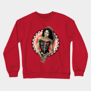 Sugar Skull Pinup Crewneck Sweatshirt